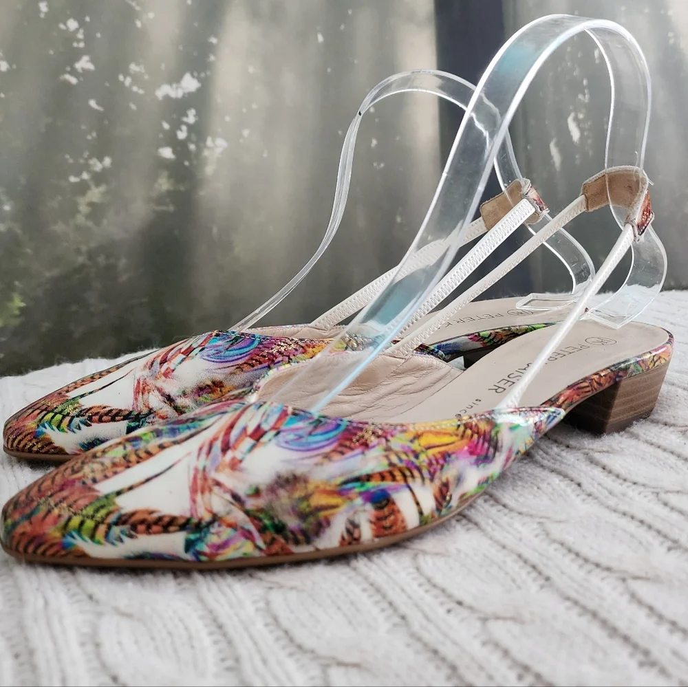 Peter Kaiser Tropical Floral Slingback Flats -Vibrant  Multicolor.7.5US - Picture 4 of 15